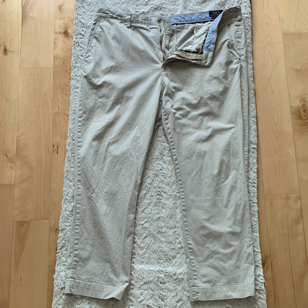 (*Free gift) Polo Ralph Lauren Men's Straight-Fit Stretch Chinos (40x30, Stone)